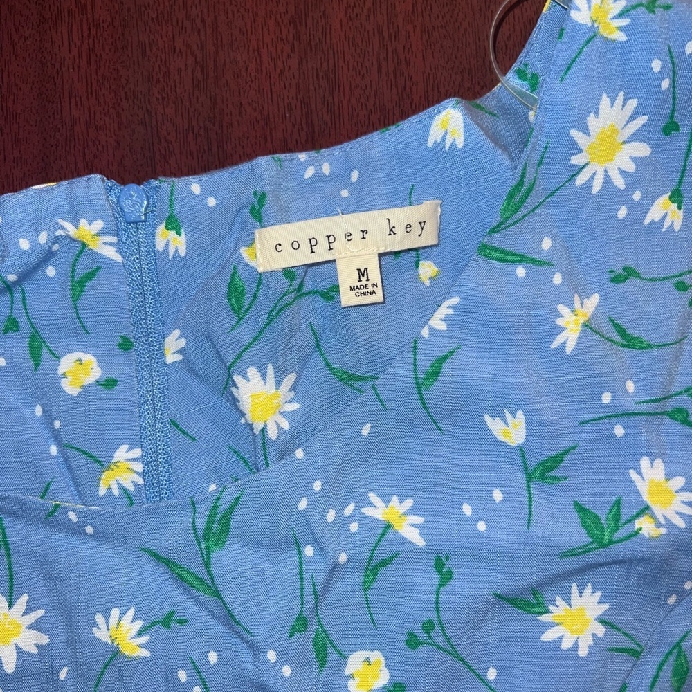 Copper Key Floral Blue Dress - Picture 2 of 3